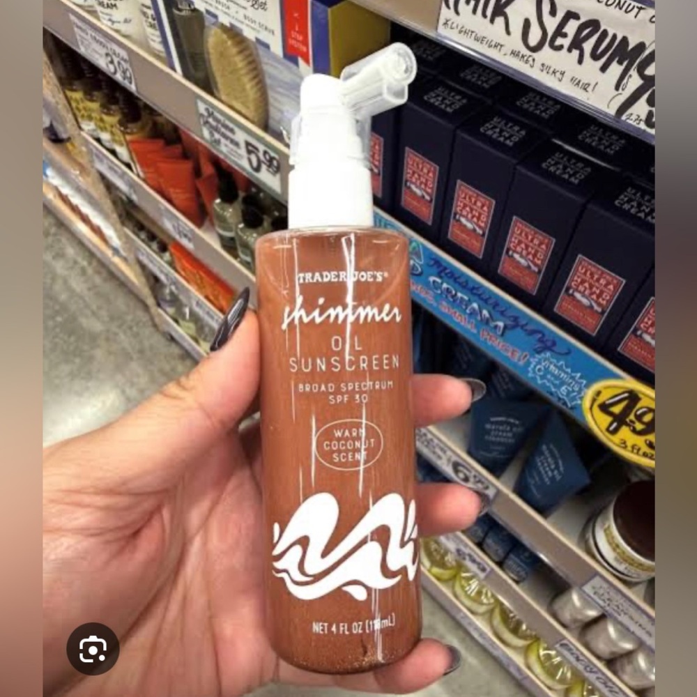 Trader Joe's Shimmer Oil Sunscreen SPF 30 — Warm Coconut (Bronze) 4 fl Oz